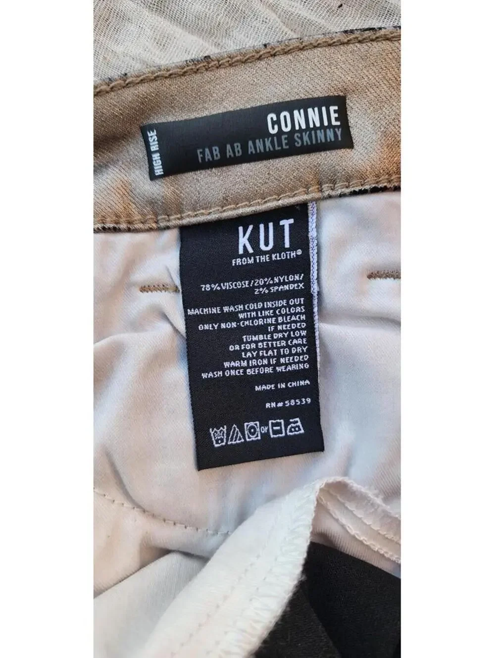 NWT Kut From The Kloth Connie Fab Ab High Rise Ankle Skinny Jeans Size 8 Beige - Picture 11 of 11